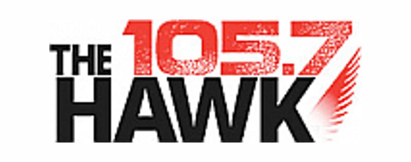 logo 105.7 The Hawk